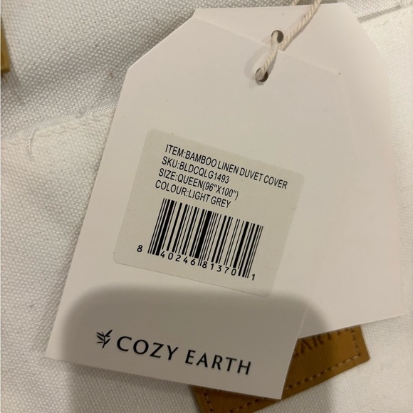 NWT Cozy Earth Linen Bamboo Duvet Cover - Picture 4 of 7